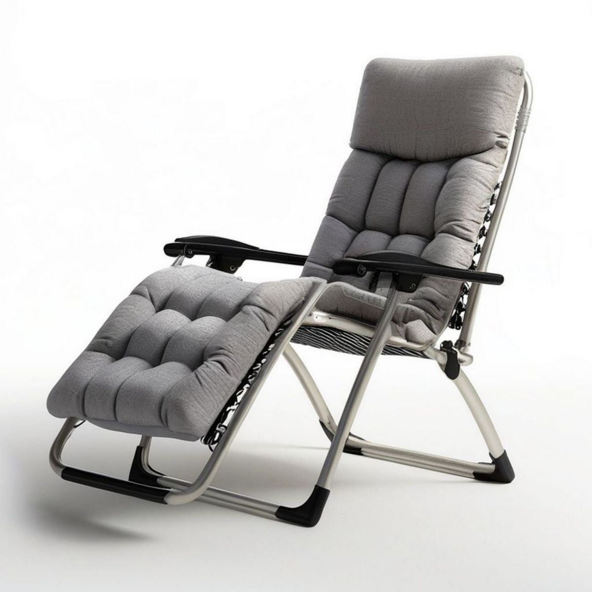 Verstellbarer Gartenliegestuhl Grau/Silber/Schwarz, 87 x 68 x 114 cm