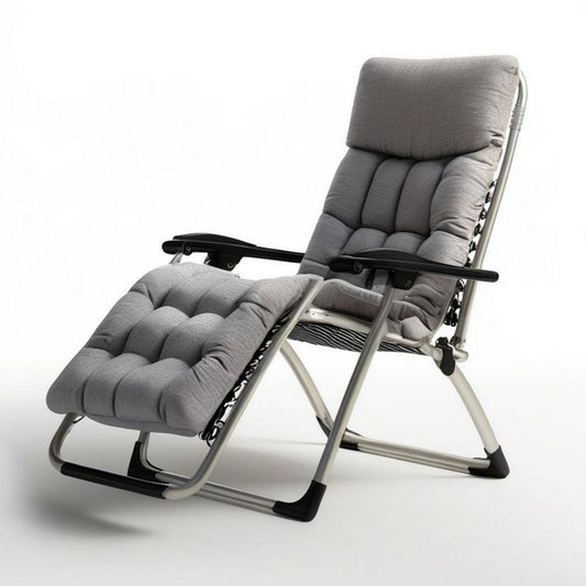 Verstellbarer Gartenliegestuhl Grau/Silber/Schwarz, 87 x 68 x 114 cm