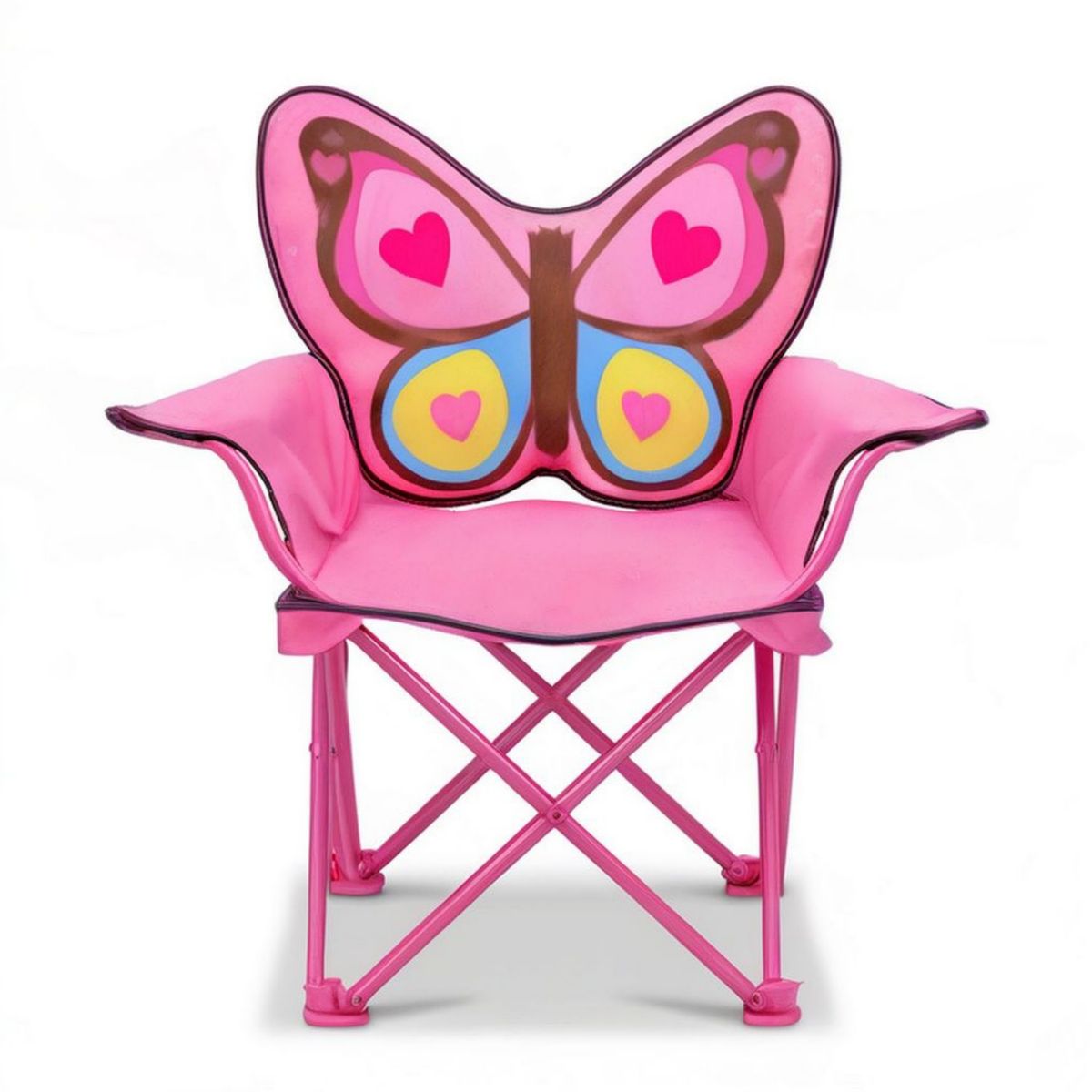 Kinder-Klappstuhl mit Schmetterlingsmotiv Rosa, 56 x 34 x 67 cm