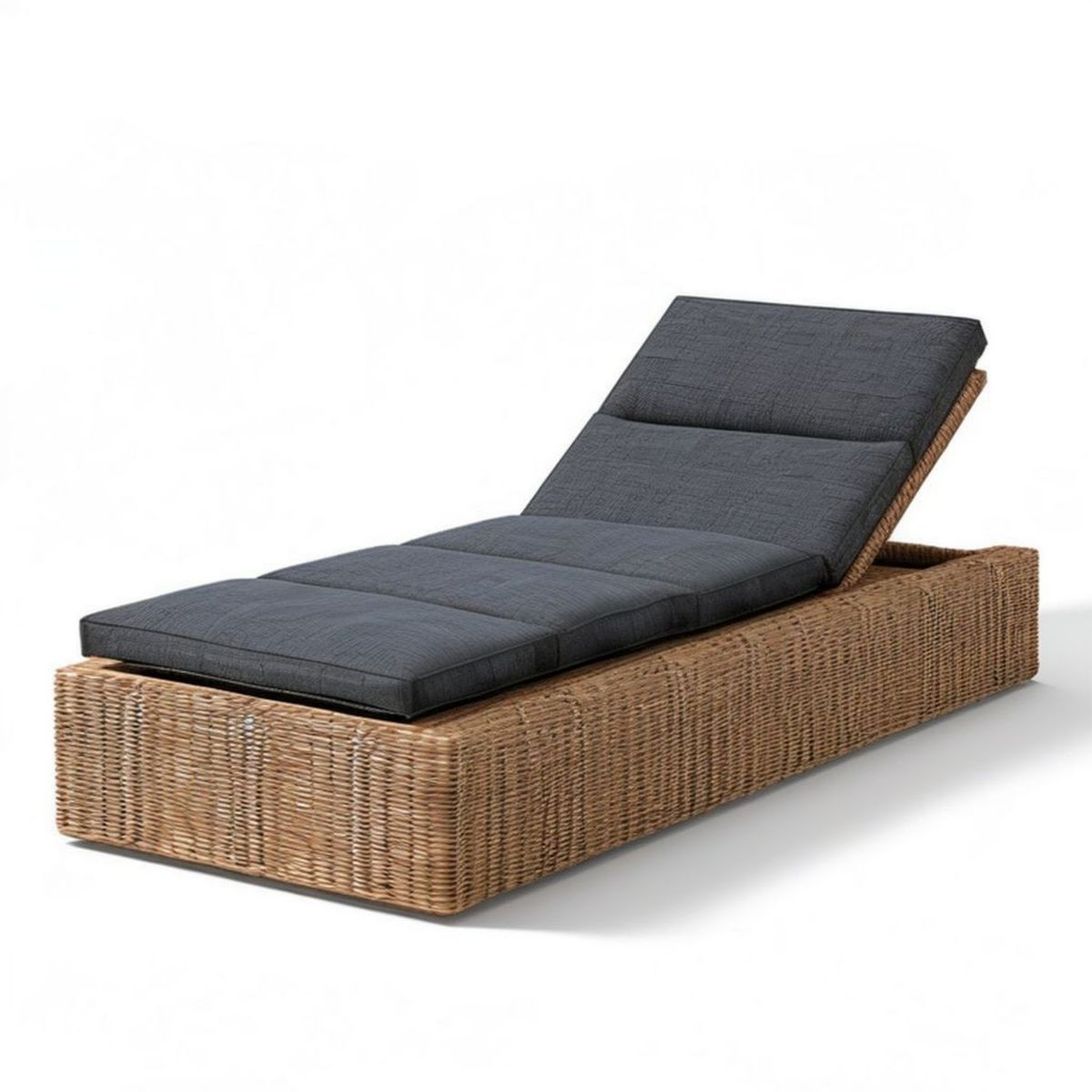 Verstellbare Gartenliege aus PE-Rattan 200 x 70 x 35 cm Braun/Anthrazit