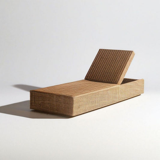Gartenliege aus braunem PE-Rattan mit verstellbarer Rückenlehne, 200 x 70 x 30 cm